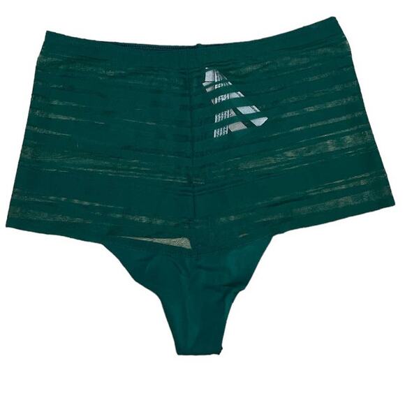 Sexy Illusions Victoria's Secret Raw Cut High Waste Thong Green Size Small NWT - Picture 1 of 9